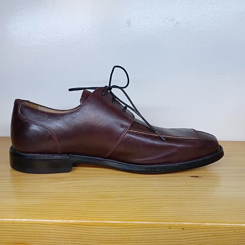 Florsheim Men's Dress Shoes‎ Size 10 D Square Toe Brown Derby Oxfords Leather